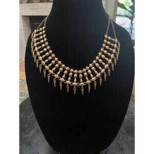Vintage‎ Gold tone Lucky Brand Bibb statement Necklace NWT